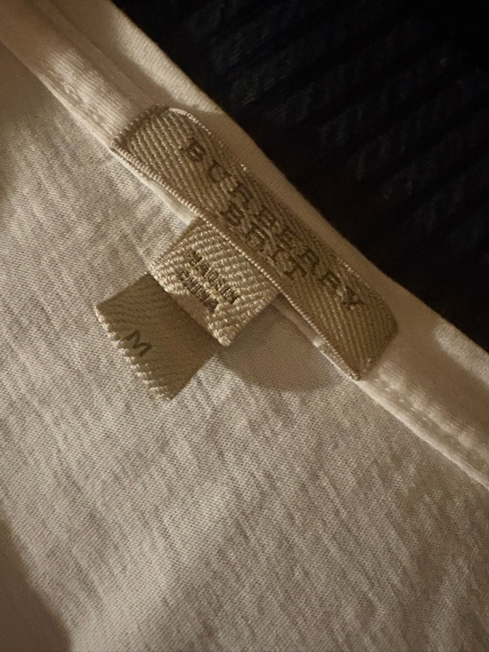 Burberry Cream Short Sleeve Tee with Black Car Graphic - Picture 5 of 6